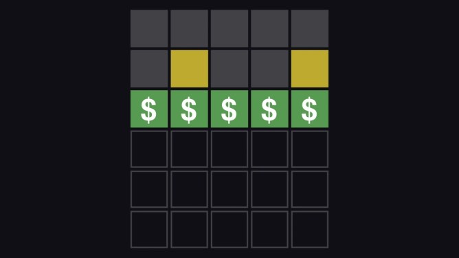 wordle squares with dollar signs in them