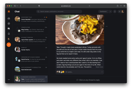 Substack chat
