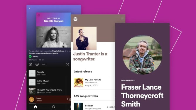 Spotify Songwriter Promo Cards feature