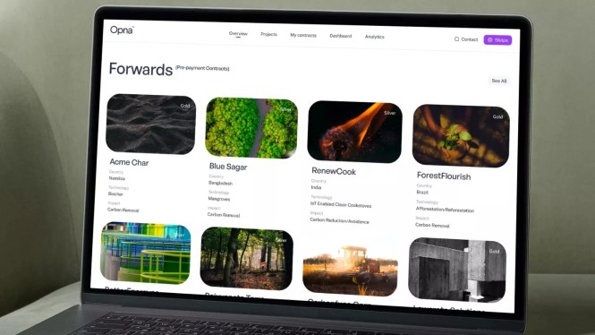 Opna site shown on laptop