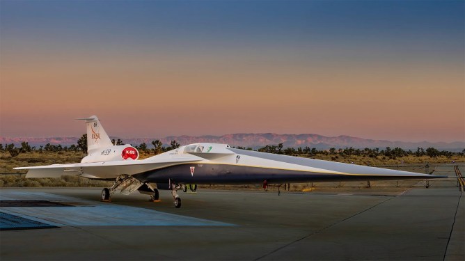 The X-59 quiet supersonic aircraft.