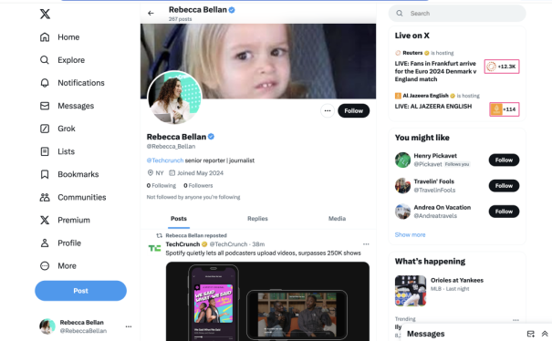 screen shot about Twitter/X having a bot problem